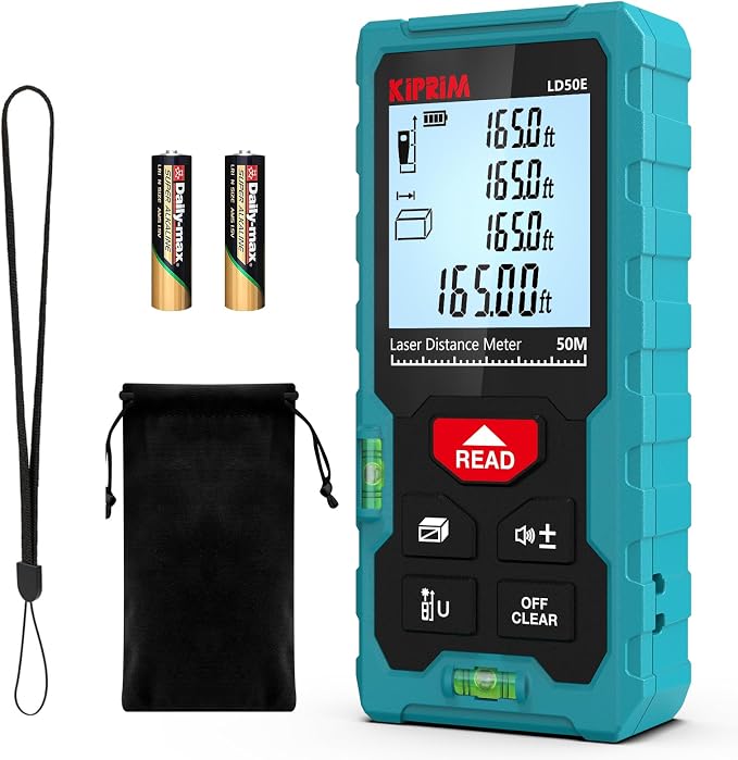 Kiprim Laser Distance Measure High Accuracy 165ft Kiprim LD50E Laser Tape by KiprimTools