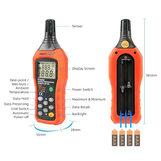 Protmex PT6508 Temperature Humidity Meter, Digital Thermometer Hygrometer - Image 2