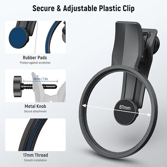 NEEWER 67mm Clip On Black Diffusion 1/4 Filter - Image 5