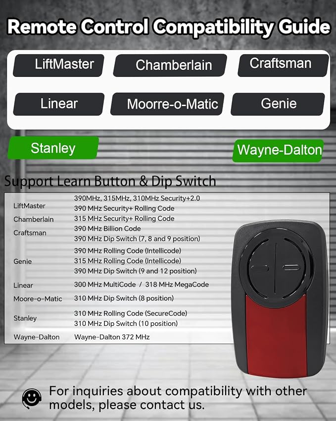380UT 375UT 375ML Universal Remote Control Replace Liftmaster Garage Opener - Image 2