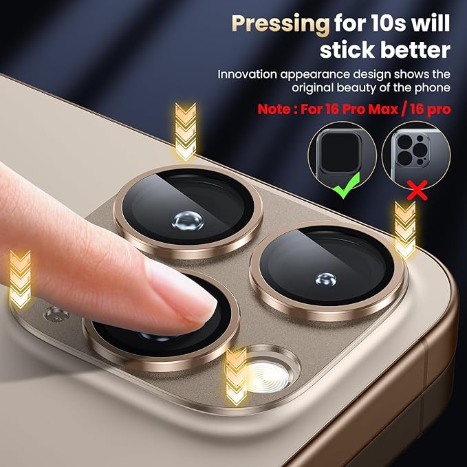 WSKEN for iPhone 16 Pro/iPhone 16 Pro Max Camera Lens Protector, Metal Aluminum - Image 3