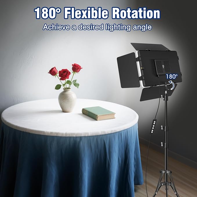 LED Video Lighting Kit with Barn Door, Kewaiaa Bi-Color Studio Lights with - Image 5