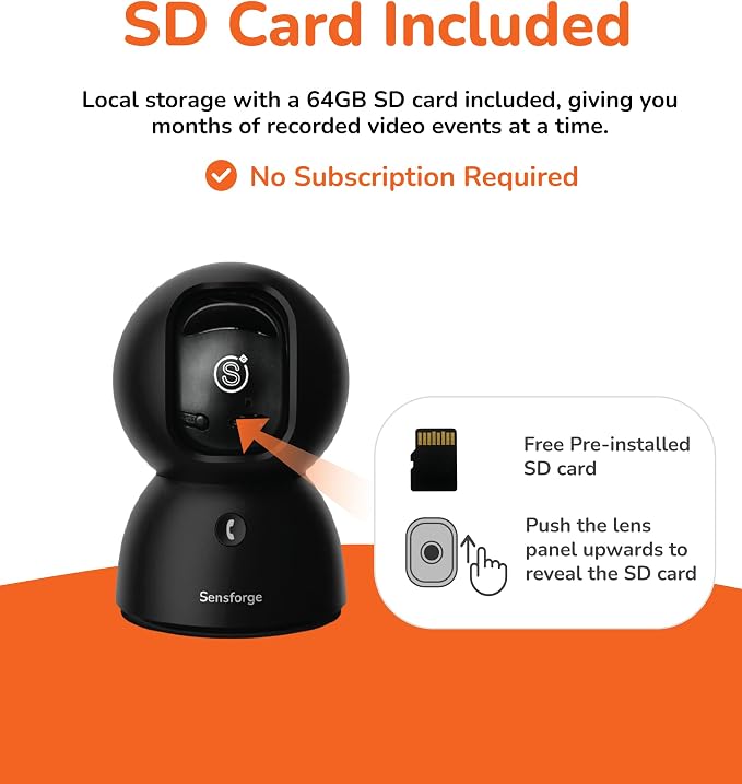SensForge 2.5K Pan-Tilt Security Camera, 360° Dual-Band WiFi Camera - Image 6