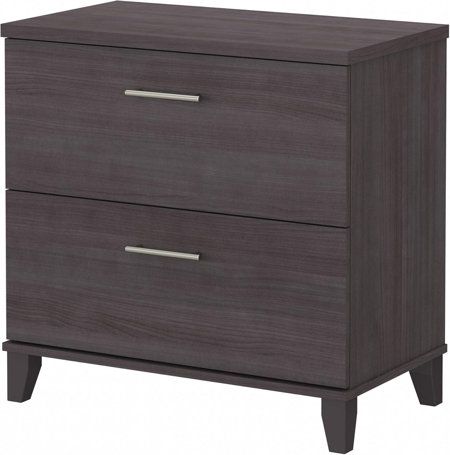 Bush Furniture 2 Drawer Lateral File Cabinet, Letter and Legal-Size Document Storage for Home or Professional Office, Somerset Collection, Storm Gray
