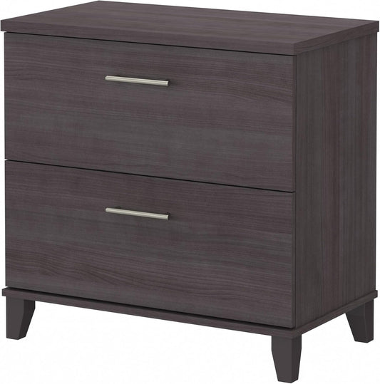 Bush Furniture 2 Drawer Lateral File Cabinet, Letter and Legal-Size Document Storage for Home or Professional Office, Somerset Collection, Storm Gray