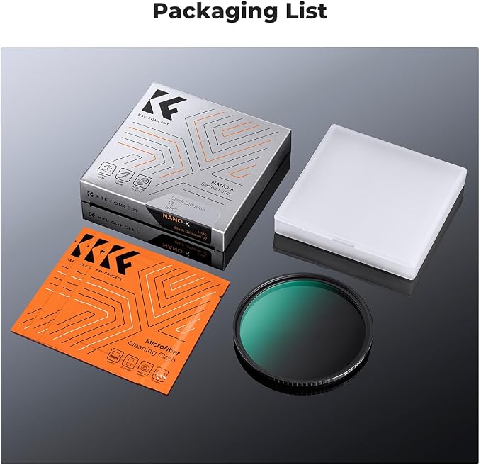 K&F CONCEPT 55mm Black Diffusion 1/2 Filter Mist Cinematic Effect Filter - Image 7