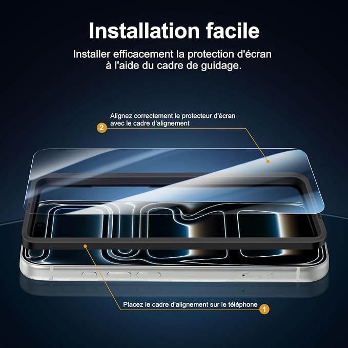 NEW'C 3x Screen Protector for iPhone 17 Pro+ 3x Camera Lens Protector, Sensor - Image 3