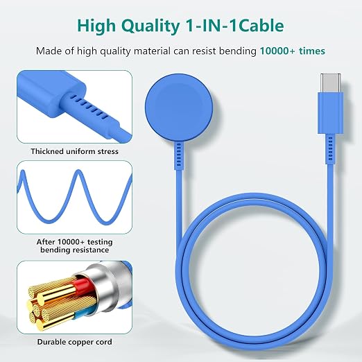 2Pack for Apple Watch Charger Cable, Magnetic Fast Charger to USB-C Cable 3FT - Image 3