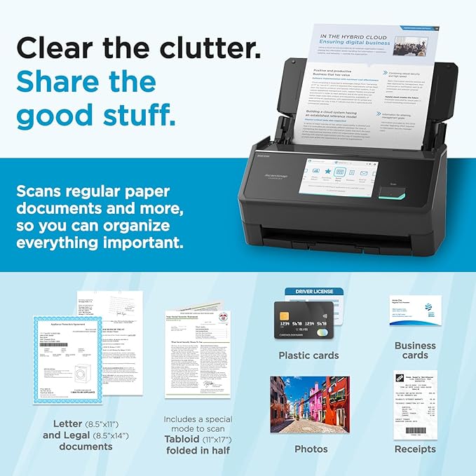 ScanSnap iX2500 Wireless or USB High-Speed Cloud Enabled Document, Photo & - Image 3