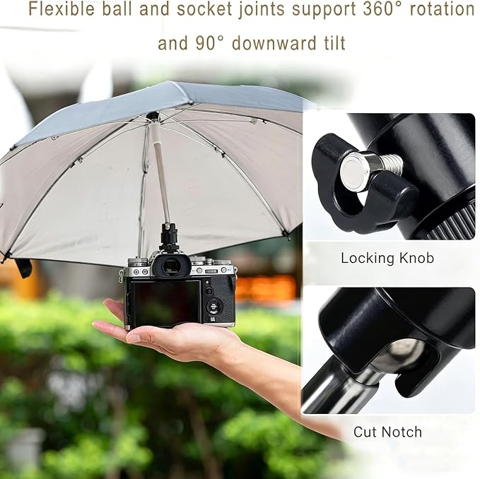 DSLR Mirrorless Camera Hot Shoe Umbrella Rain Cover Protector Sunshade - Image 3