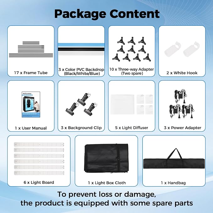 Photo Light Box, Portable 47"x20"x55" Photo Studio Light Box, Shooting Tent Kit - Image 7