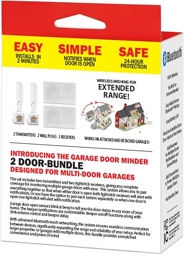 Garage Door Minder® 2 Door + 2 Room Combo Pack. 100% Wireless. No Wi-Fi. - Image 7