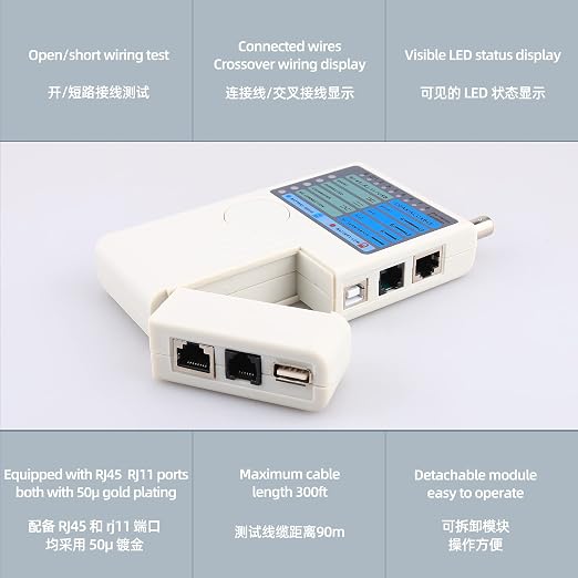Multifunctiona Network Cable Tester 4in1 Remote USB BNC Rj11 Rj45 LAN Phone - Image 6