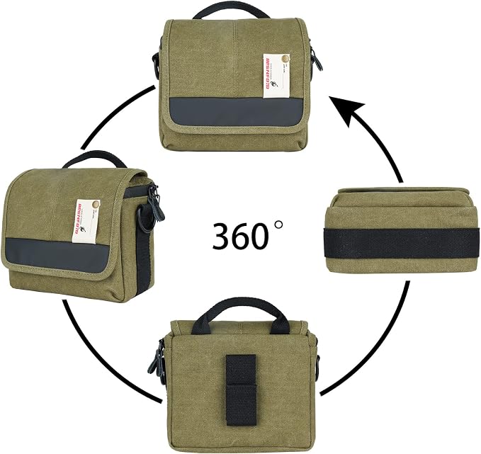 Besnfoto Camera Bag Small Crossbody Camera Shoulder Bag Purse Waterproof Canvas - Image 5