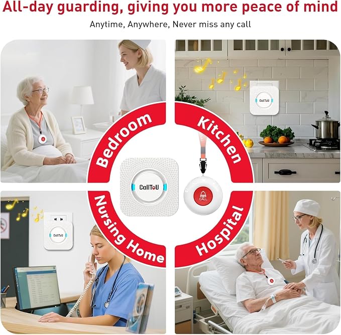 CallToU Caregiver Pager Wireless Call Button Nurse Alert System 500+ Feet - Image 3
