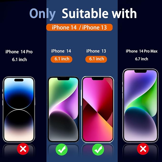 Ferilinso for iPhone 13/14 Privacy Screen Protector 2 Pack 9H Anti Spy Tempered - Image 2
