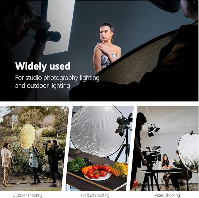 NEEWER 43 Inch/110 Centimeter Light Reflector Diffuser 5 in 1 Collapsible Multi - Image 7
