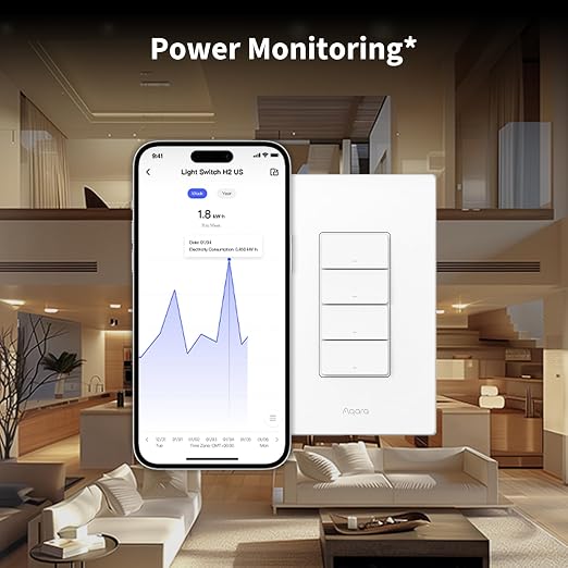 Aqara Smart Light Switch H2, Thread/Zigbee Protocol, Wall Switch - Image 8