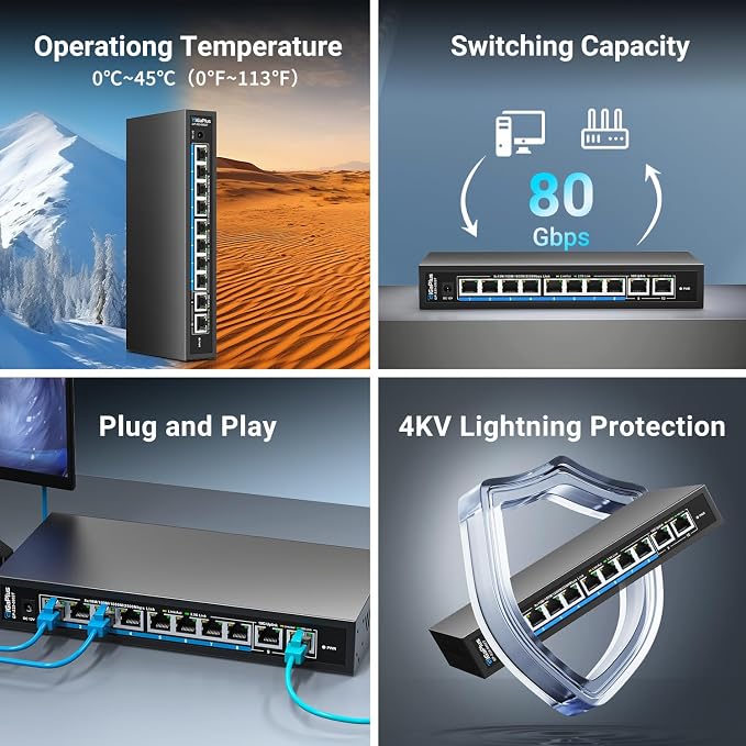 10 Ports 10Gb Unmanaged Ethernet Switch - Image 7