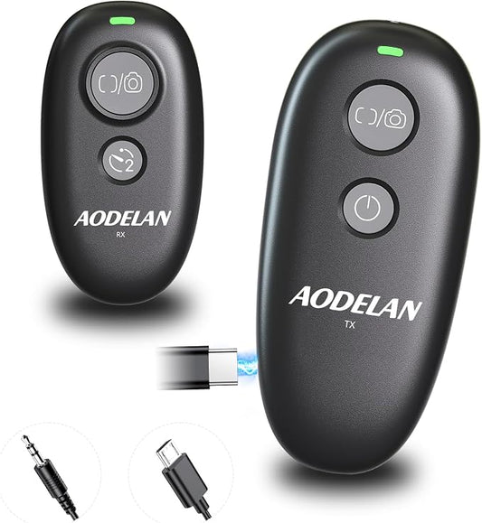 Upgraded USB-C Rechargeable Wireless Camera Remote Control Shutter Release by AODELAN