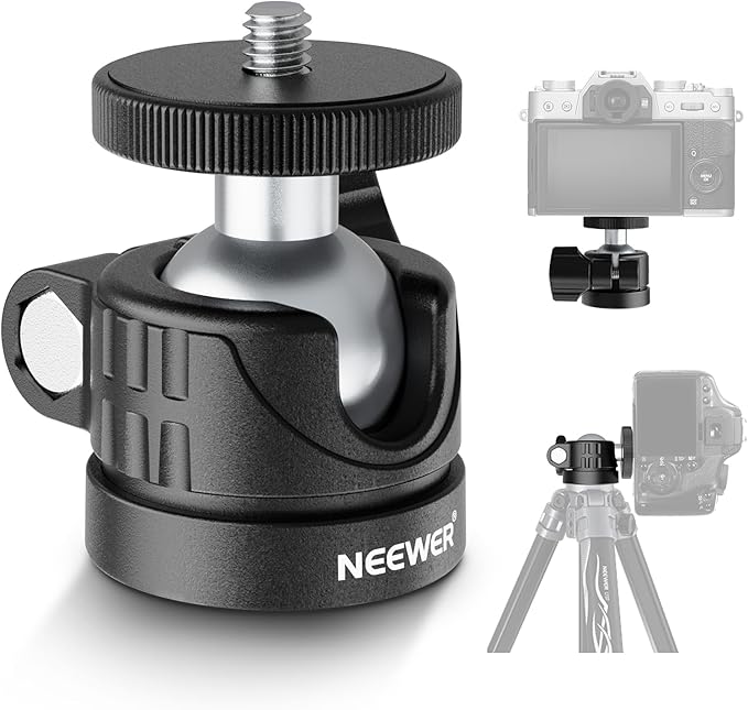 NEEWER Basic Mini Ball Head, Portable Tripod Head Camera Mount Adapter by Neewer