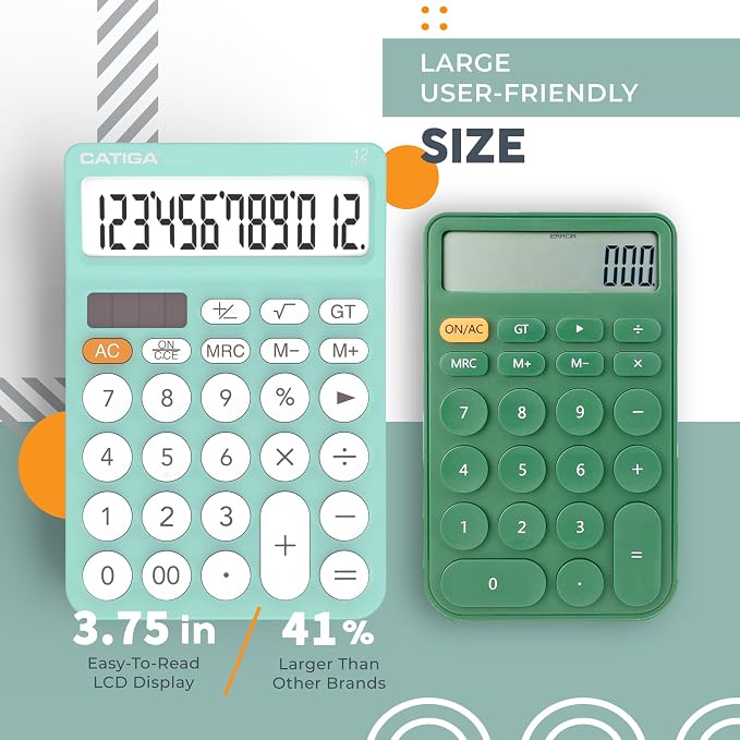 CATIGA 12 Digit Desktop Calculator Basic Desk Calculator - Image 2