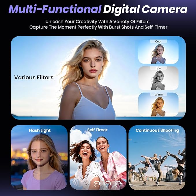 5K Digital Camera for Photography, 2026 Latest 80MP Autofocus WiFi Vlogging - Image 6