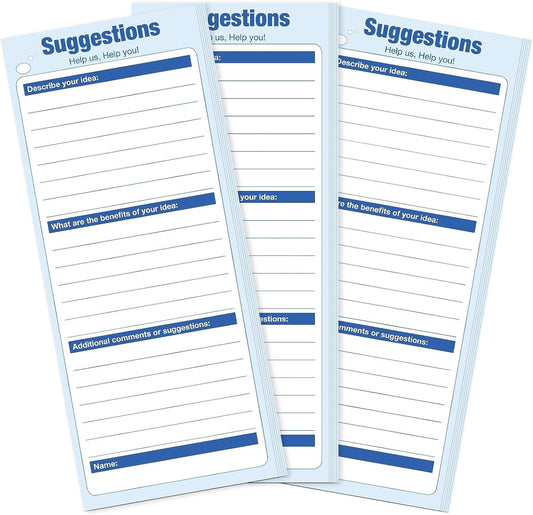 KYODOLED 250-Sheet Suggestion Cards for Suggestion Drop Box, 3.15” x 8.5” Blank Suggestion Form for Customer Feedback, Comment, Improvement for Small Businesses Supplies, Restaurants, Church