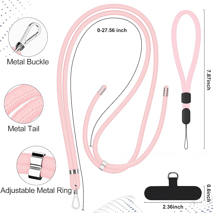 takyu Phone Lanyard, 2 Pack Adjustable Cell Phone Lanyard Crossbody Neck Strap - Image 4