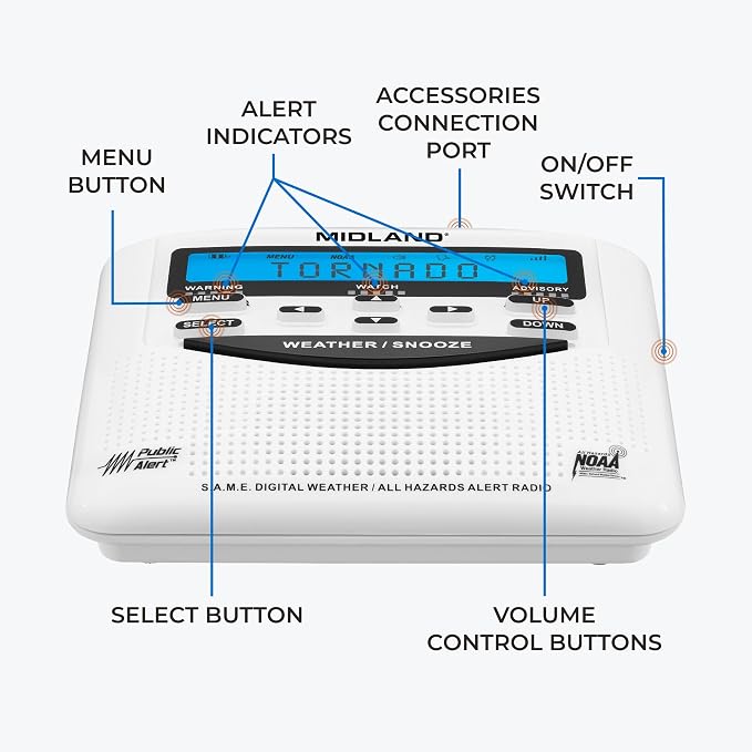 Midland - WR120B - NOAA Emergency Weather Alert Radio - Localized Programming - Image 6