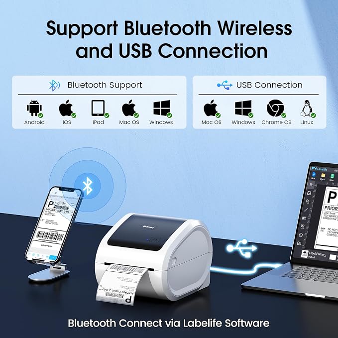 Bluetooth Shipping Label Printer 4x6 - Image 2