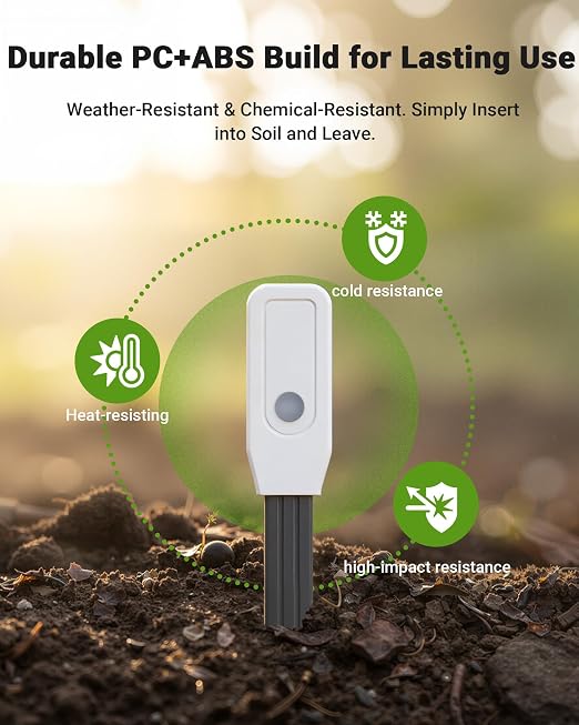Smart WiFi Soil Moisture Meter for Plants, 2-in-1 Sensor - Image 6