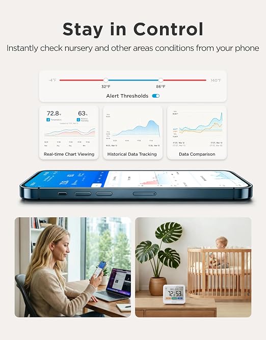GoveeLife WiFi Thermometer Hygrometer, 5-in-1 Temperature and Humidity Monitor - Image 7