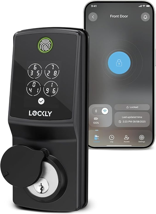 Lockly Secure Pro Smart Lock, 0.2s AI Fingerprint Door Lock, Patented PIN Genie by Lockly