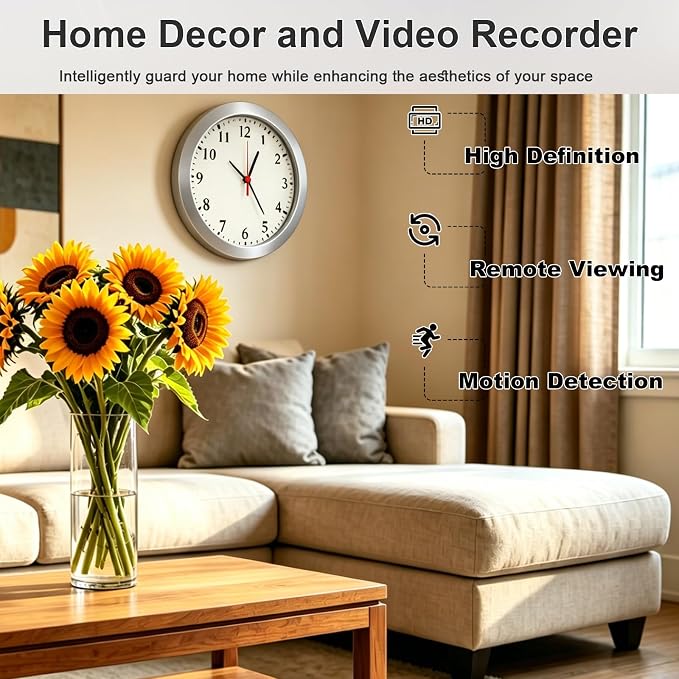 WiFi Security Camera, Hidden Camera Clock, Spy Camera - Image 5