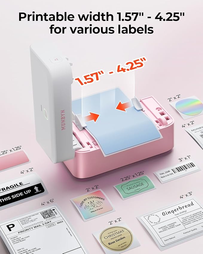MUNBYN Bluetooth Thermal Label Printer RW403B, Wireless 4x6 Shipping Label - Image 4