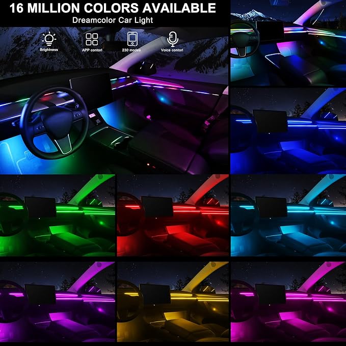 Dreamcolor Acrylic Interior Car LED Strip Light - Image 3