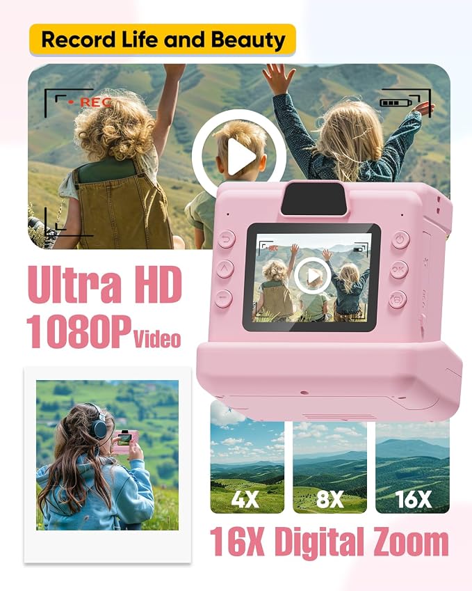 Instant Print Camera for Kids, 2.4 Inch Screen Kids Instant Cameras, Christmas - Image 3