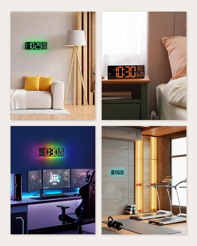 EASYERA 12" Digital Wall Clock for Classroom Livingroom Game Home Decor - Image 9