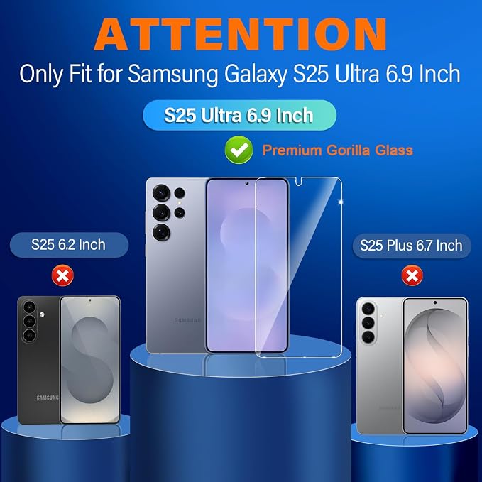 firtstnow 3 Pack for Samsung Galaxy S25 Ultra Screen Protector Tempered Glass + - Image 2