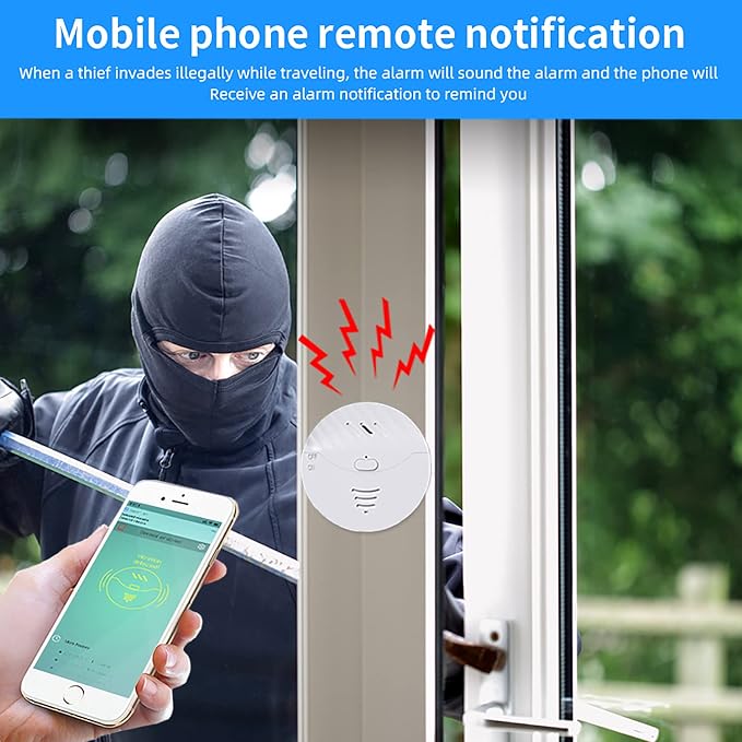 WiFi Door Window Alarm: Smart Window Alarm, Vibration Sensors - Image 2