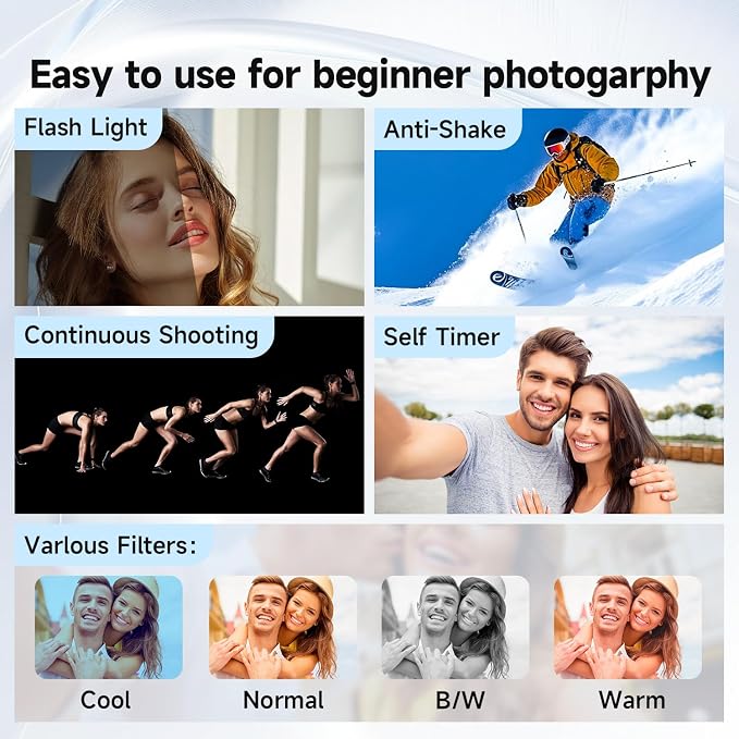 4K Digital Camera for Photography, 64MP Vlogging Video Camera for YouTube - Image 5