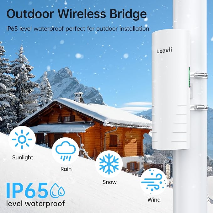 Wireless Bridge Outdoor with 2 Bracket: UeeVii CPE452 Point to Point 5.8G Long - Image 7