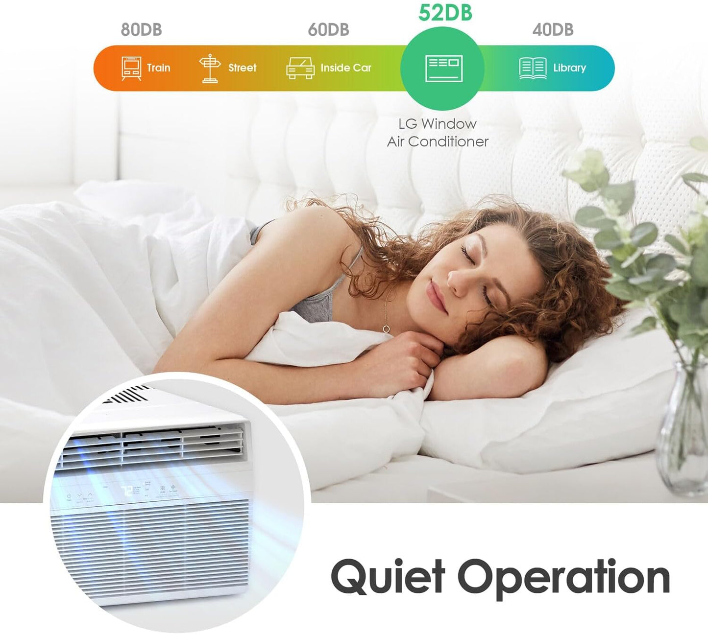 LG 6,000 BTU Window Air Conditioner, Cools 250 Sq.Ft. (10' x 25' Room Size), Quiet Operation, Electronic Control with Remote, 2 Cooling & Fan Speeds, 2-Way Air Deflection, Auto Restart, 115V