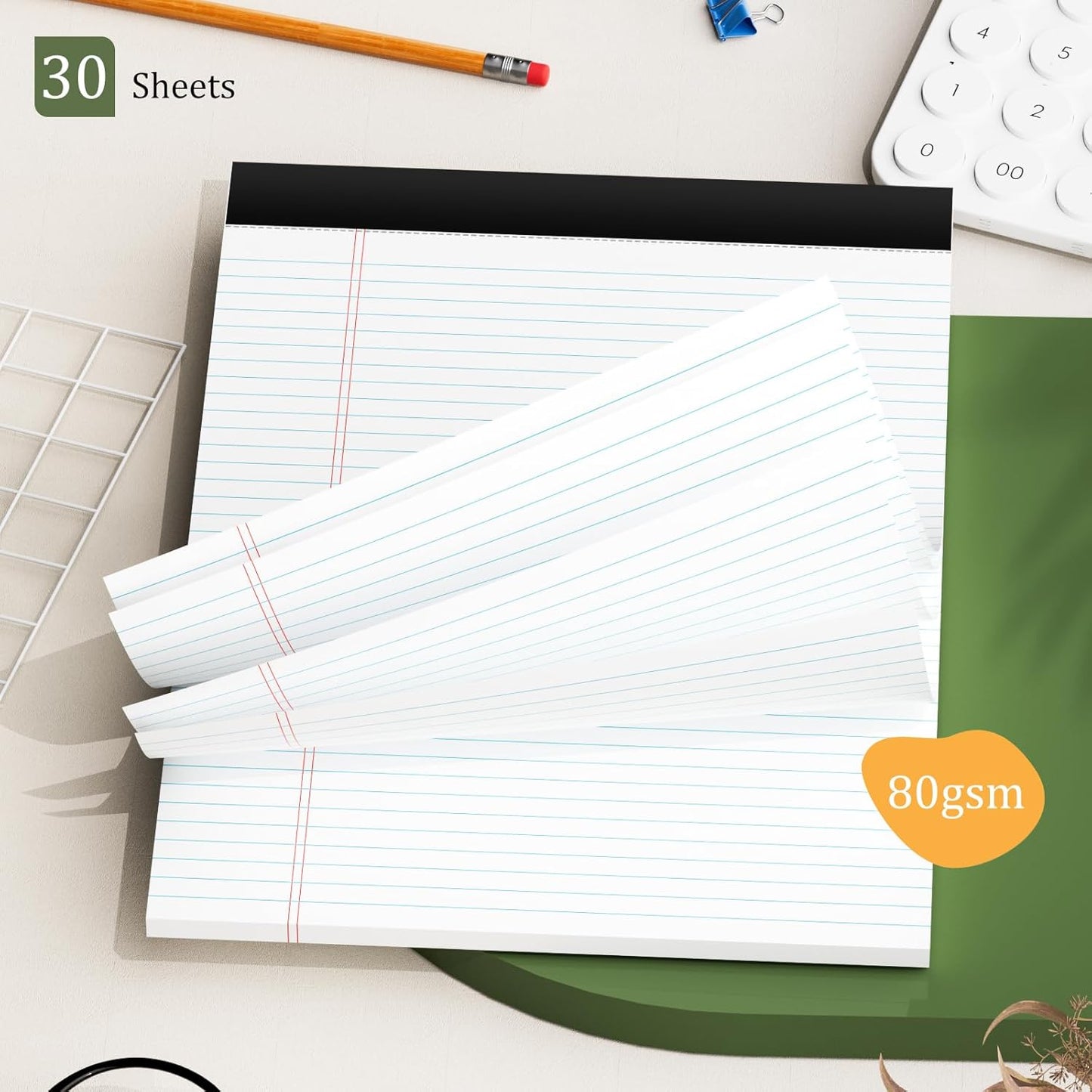 720 Sheets Legal Pads 8.5 x 11 College Ruled White Paper Note Pads 24 Pack Clear Print Writing Pads 8x11 Legal Pads Narrow Ruled Pads of Paper