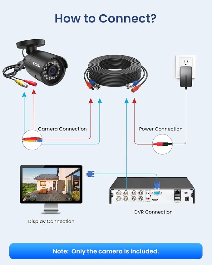 ZOSI 2MP 1080p HD Home Security Camera Outdoor Indoor, 1920TVL Bullet Camera - Image 6
