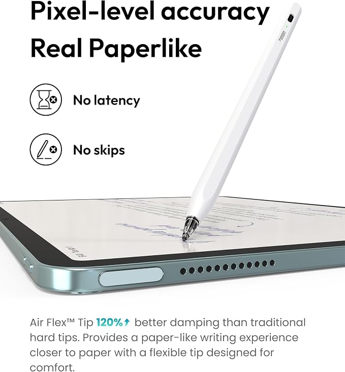 Metapen Pencil Air8 Pro for iPad 2018-2026, Ultra-Quiet, 2X Fast Charging - Image 6