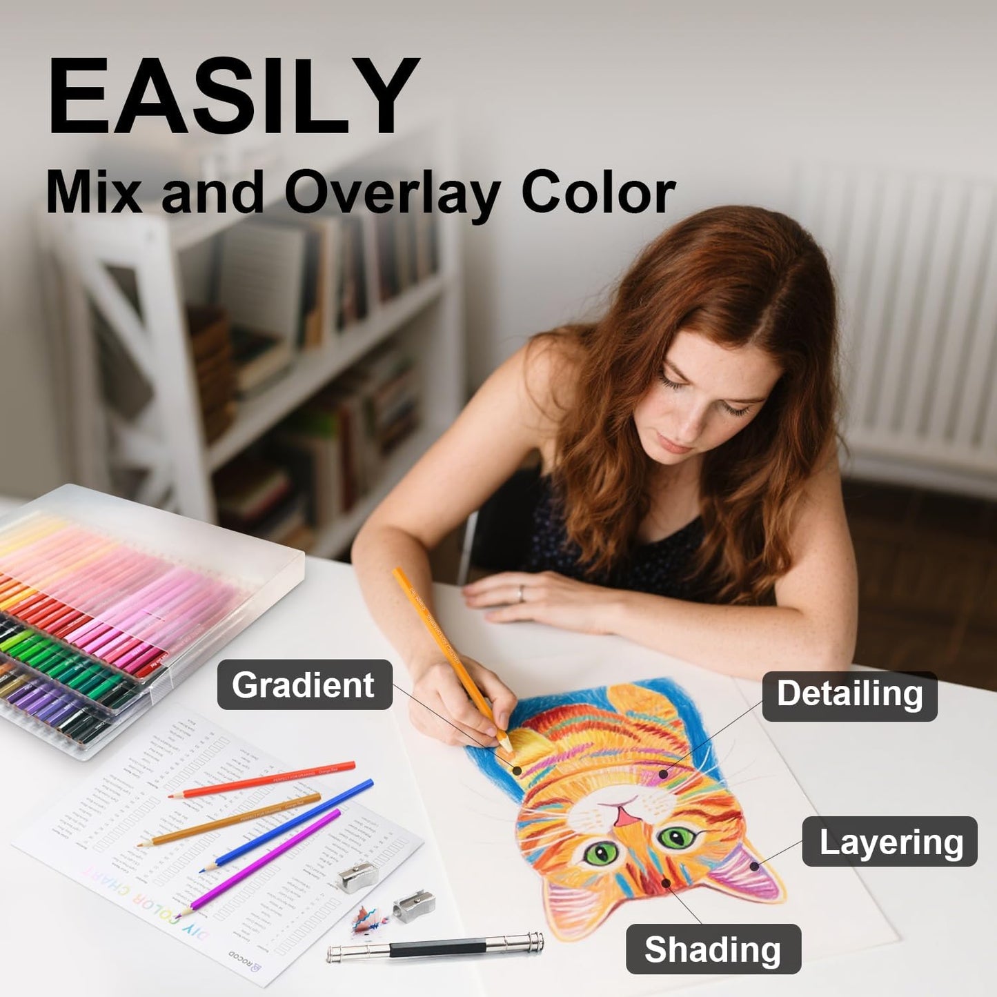 48 Colored Pencils Professional Coloring Pencil Sketch Colored Drawing Pencils Artist Color Pencil for Kids and Adults Coloring Art Color Pencils Set
