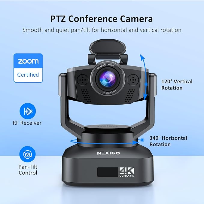NexiGo Zoom Certified, N990 4K PTZ Webcam, Video Conference Camera System - Image 2