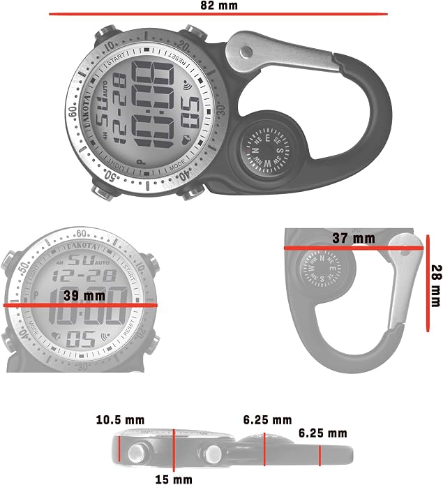 Dakota Digital Backpacker Clip, Fob and Pocket Watch, Timer and Dual Time - Image 7